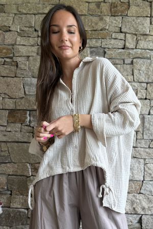 Hush Pillow Cotton French Tuck Shirt Calico